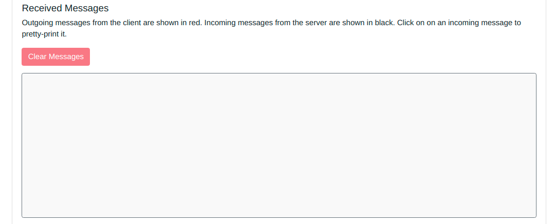 messages output of the websocket chrome extenstion